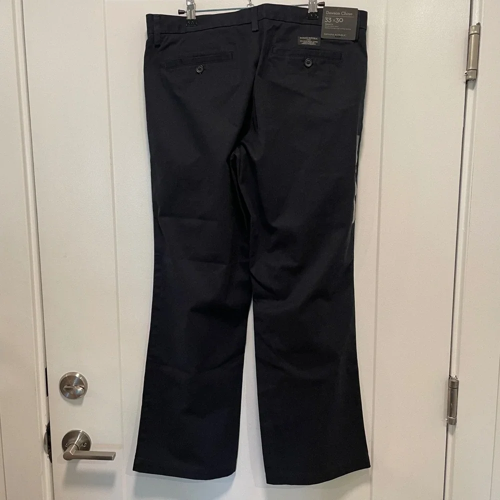 Banana Republic Dawson Chino Men 33x30 Relaxed Fit Navy Blue Cotton Pants 763622
